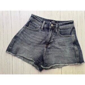 Hollister  Curvy High-Rise Vintage Shorts 4” Blue Denim Size 24 Stretch
